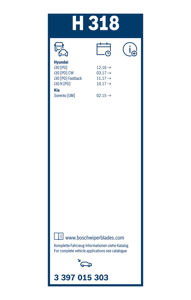 Bosch Ruitenwisserblad 3 397 015 303