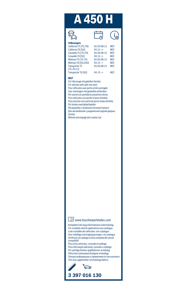Bosch Ruitenwisserblad 3 397 016 130