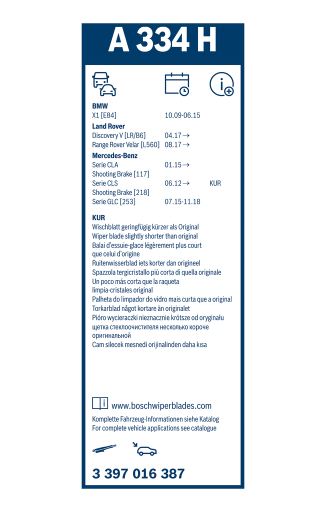 Bosch Ruitenwisserblad 3 397 016 387