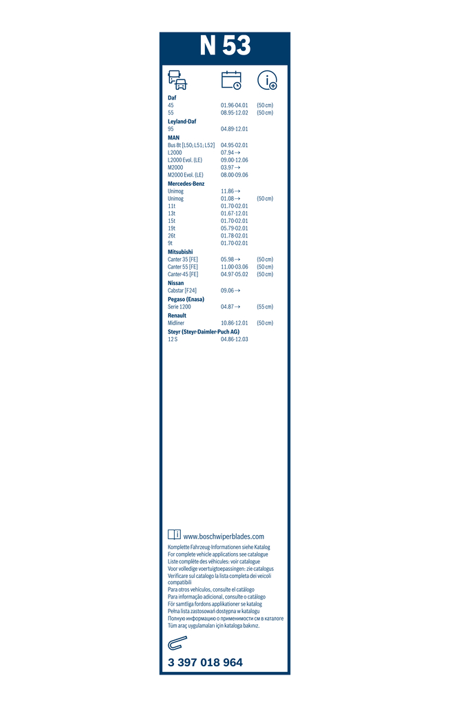 Bosch Ruitenwisserblad 3 397 018 964