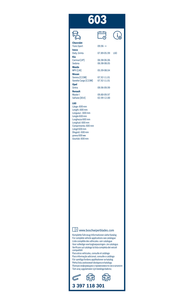 Bosch Ruitenwisserblad 3 397 118 301