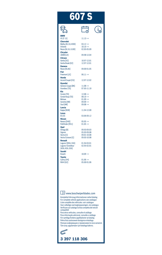 Bosch Ruitenwisserblad 3 397 118 306