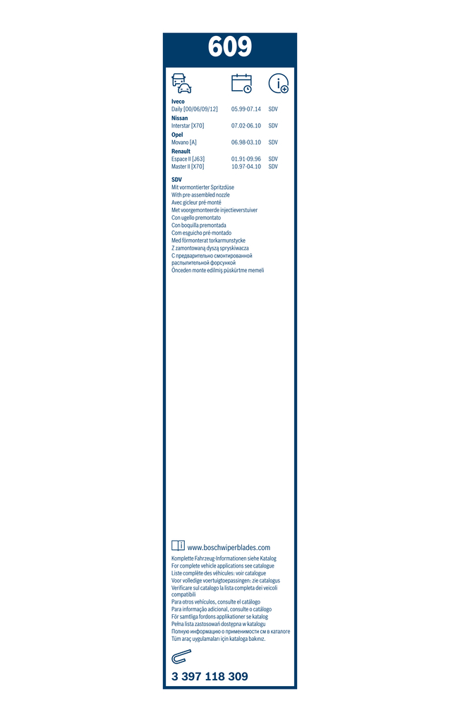 Bosch Ruitenwisserblad 3 397 118 309