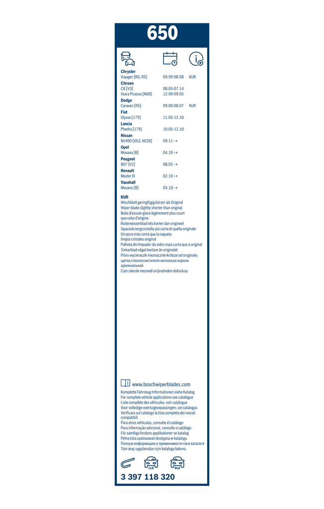 Bosch Ruitenwisserblad 3 397 118 320