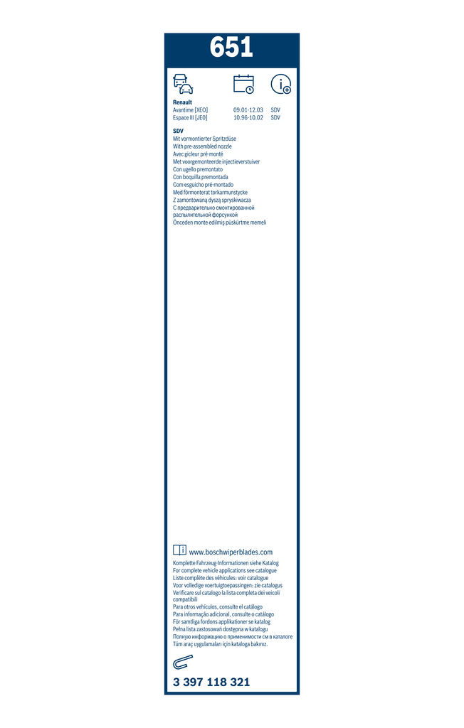 Bosch Ruitenwisserblad 3 397 118 321