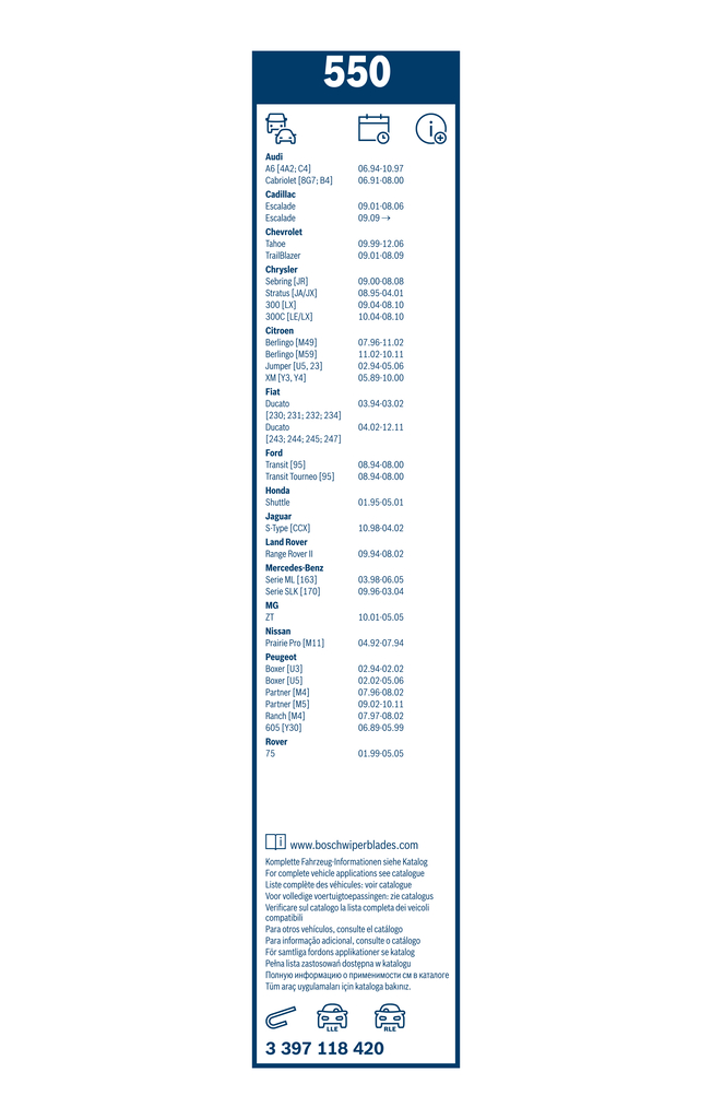 Bosch Ruitenwisserblad 3 397 118 420