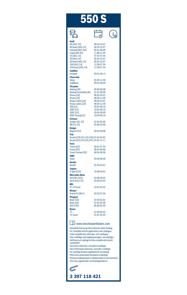 Bosch Ruitenwisserblad 3 397 118 421
