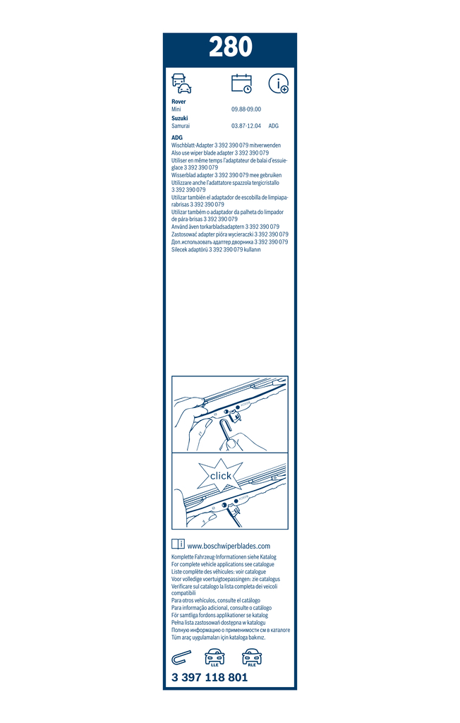 Bosch Ruitenwisserblad 3 397 118 801