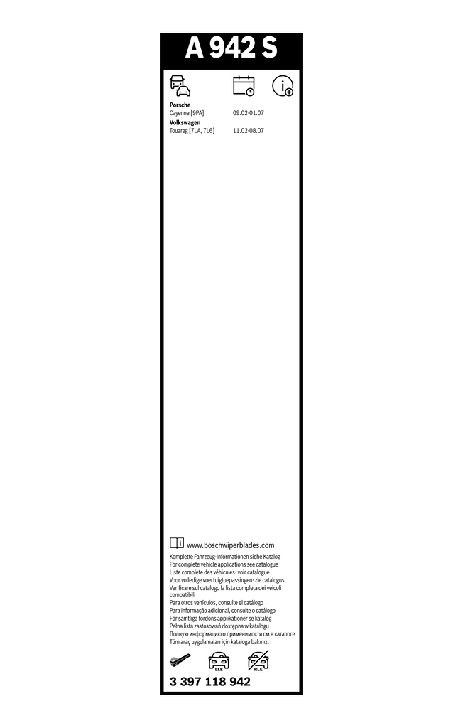 Bosch Ruitenwisserblad 3 397 118 942
