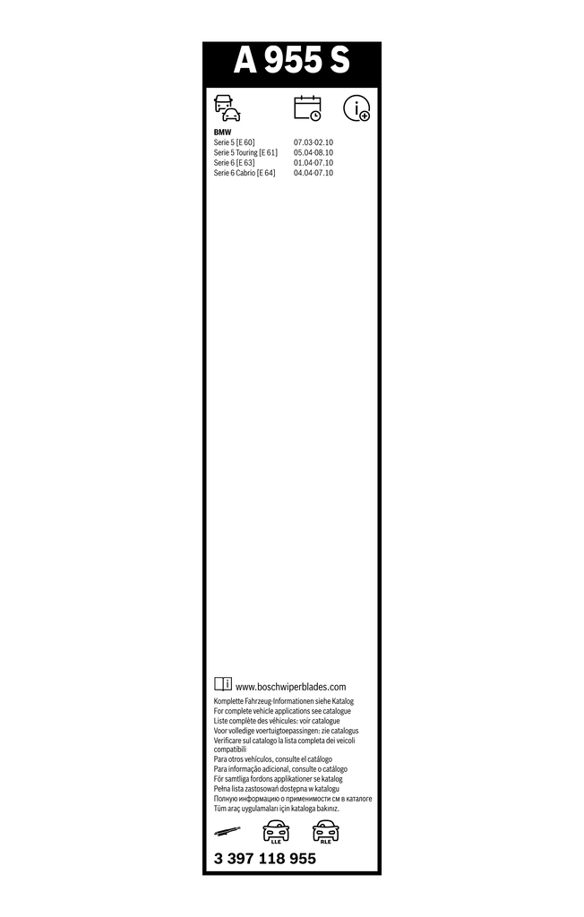 Bosch Ruitenwisserblad 3 397 118 955