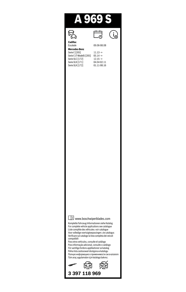 Bosch Ruitenwisserblad 3 397 118 969