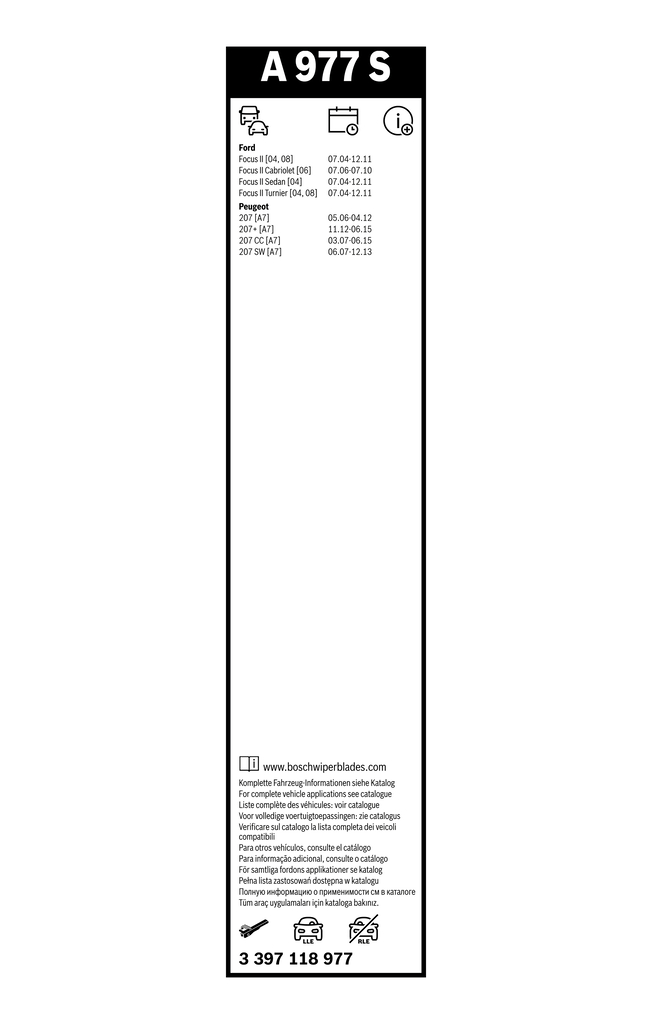 Bosch Ruitenwisserblad 3 397 118 977