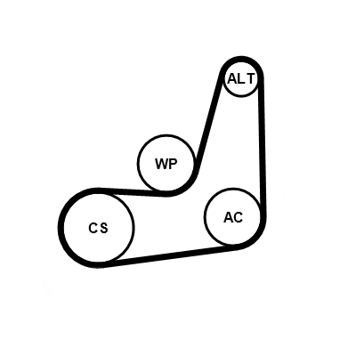Contitech Poly V-riem set 6PK1019 ELAST K1