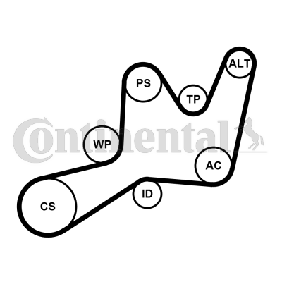 Contitech Poly V-riemen kit inclusief waterpomp 6PK1605WP1