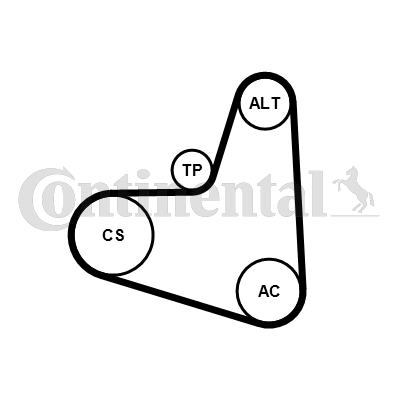 Contitech Poly V-riemen kit 6PK948K1