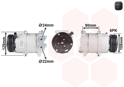 Van Wezel Compressor, airconditioning 5900K184