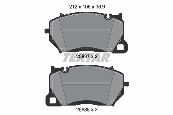 Remblokkenset, schijfrem Textar 2588701