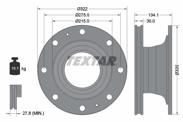 Remschijven Textar 93324600