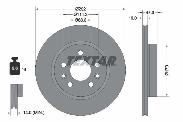 Remschijf Textar 92352903