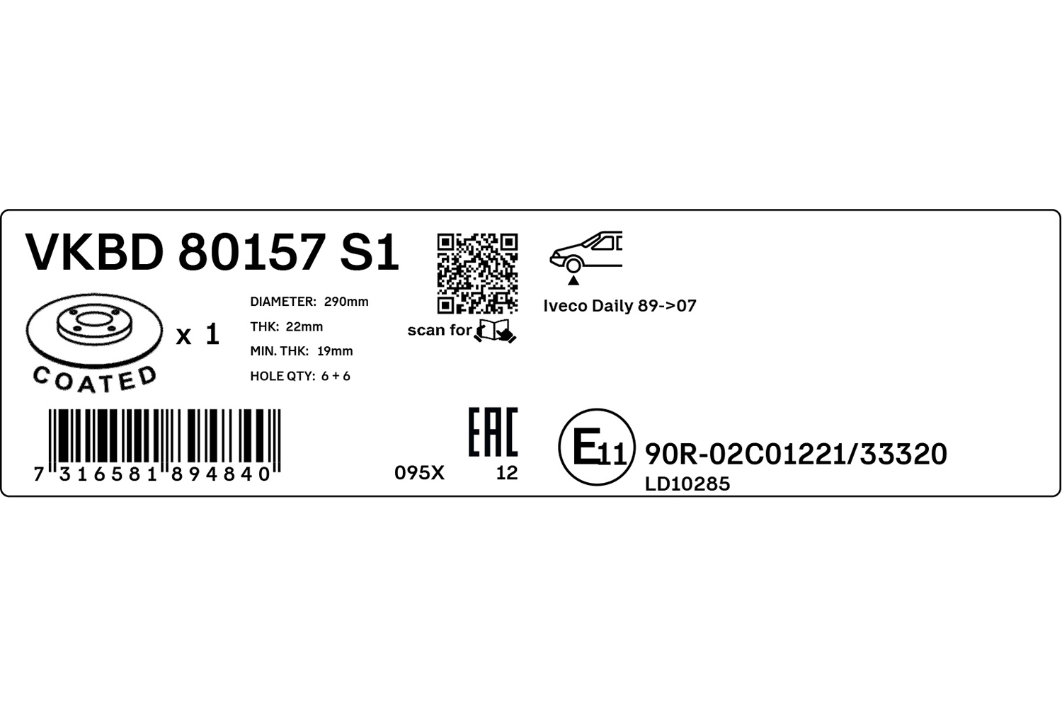 SKF Remschijven VKBD 80157 S1