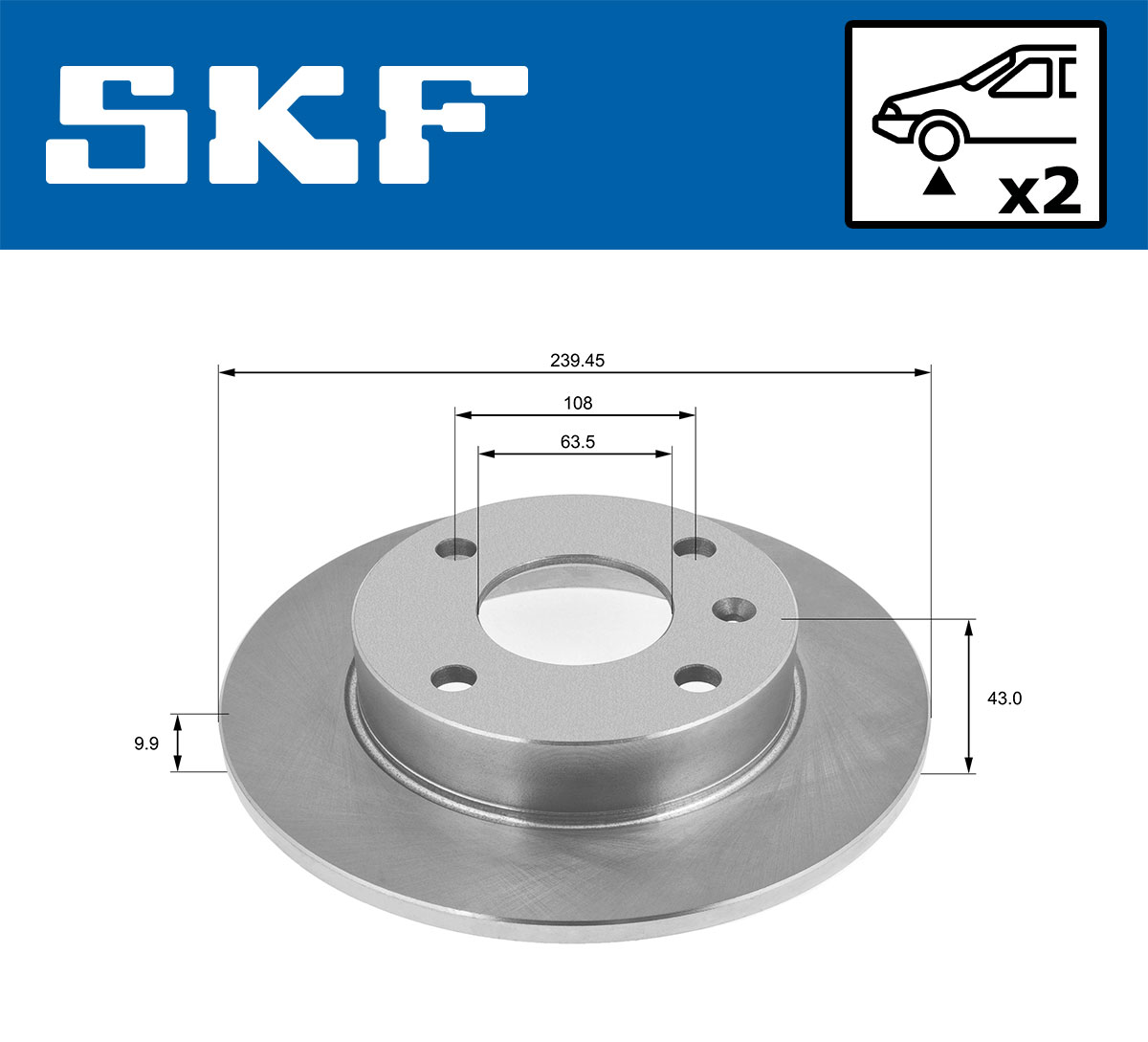 SKF Remschijf VKBD 80845 S2