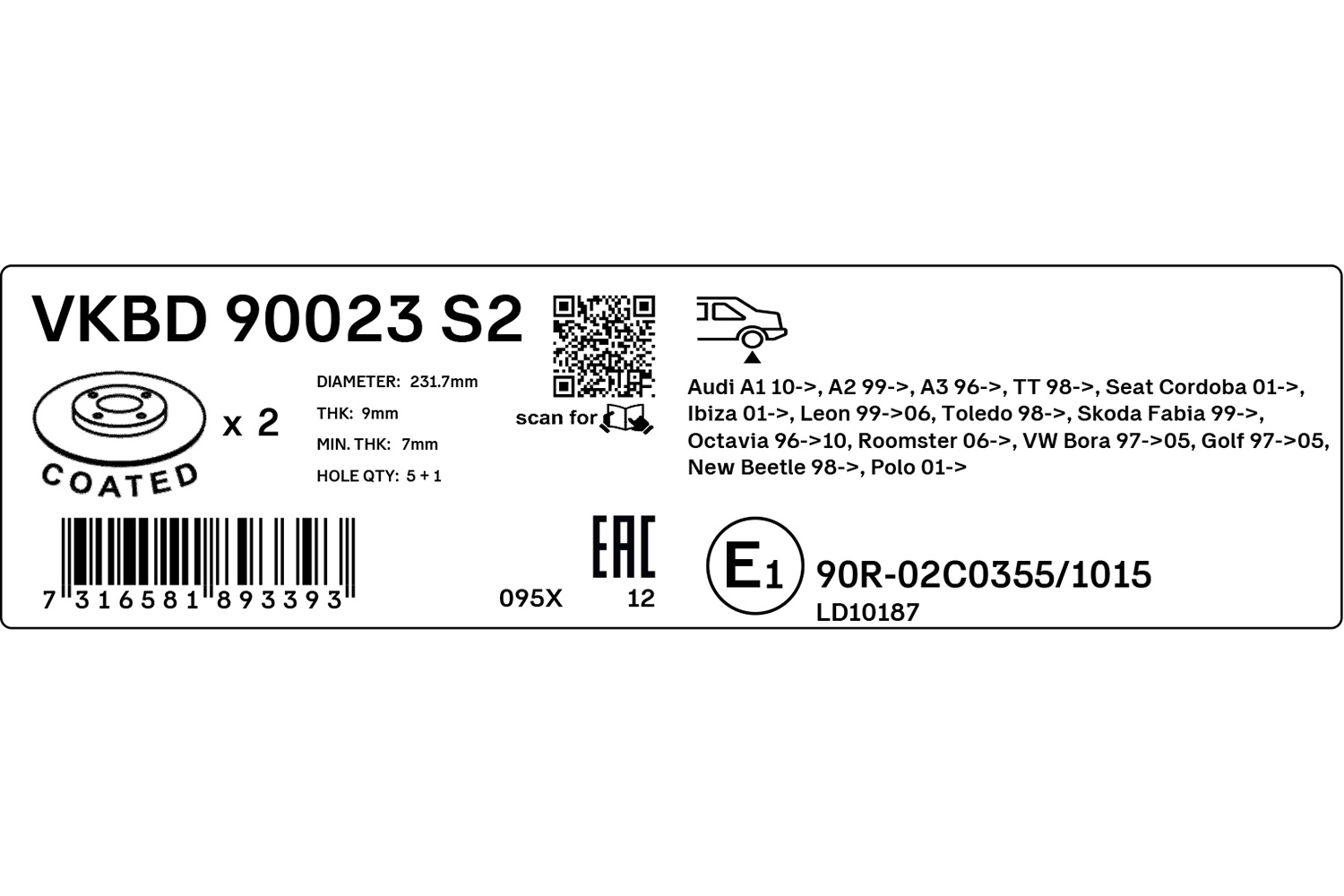 SKF Remschijven VKBD 90023 S2