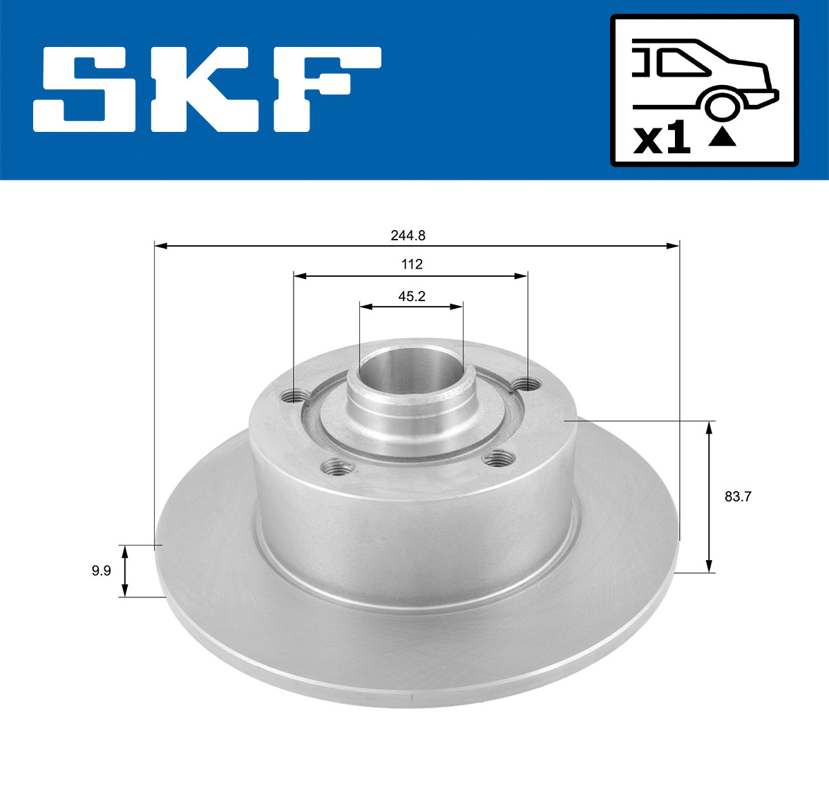SKF Remschijf VKBD 90682 S1