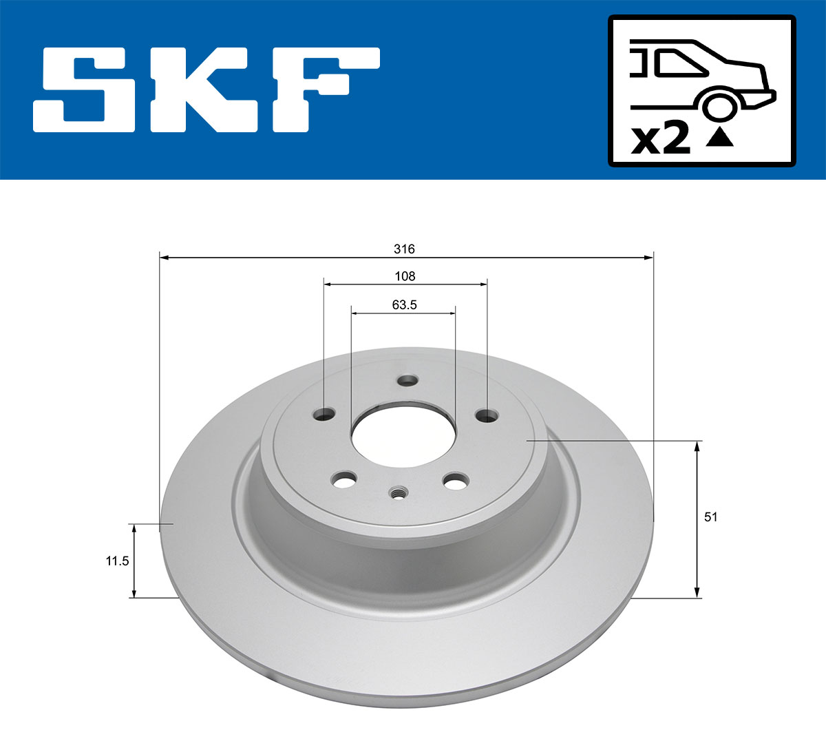 SKF Remschijf VKBD 91350 S2