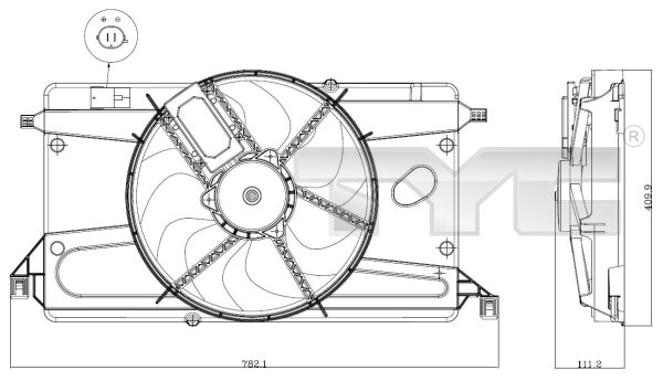 Ventilatorwiel-motorkoeling TYC 820-0002