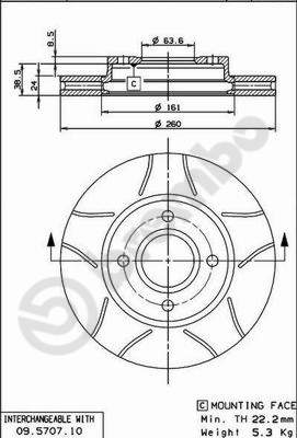 Brembo Remschijven 09.5707.75