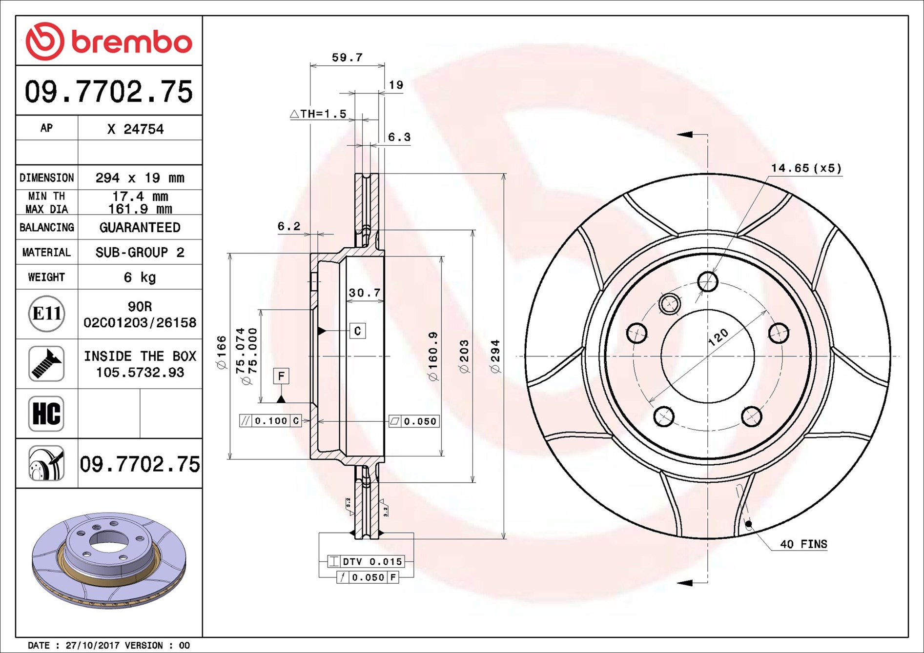 Brembo Remschijven 09.7702.75
