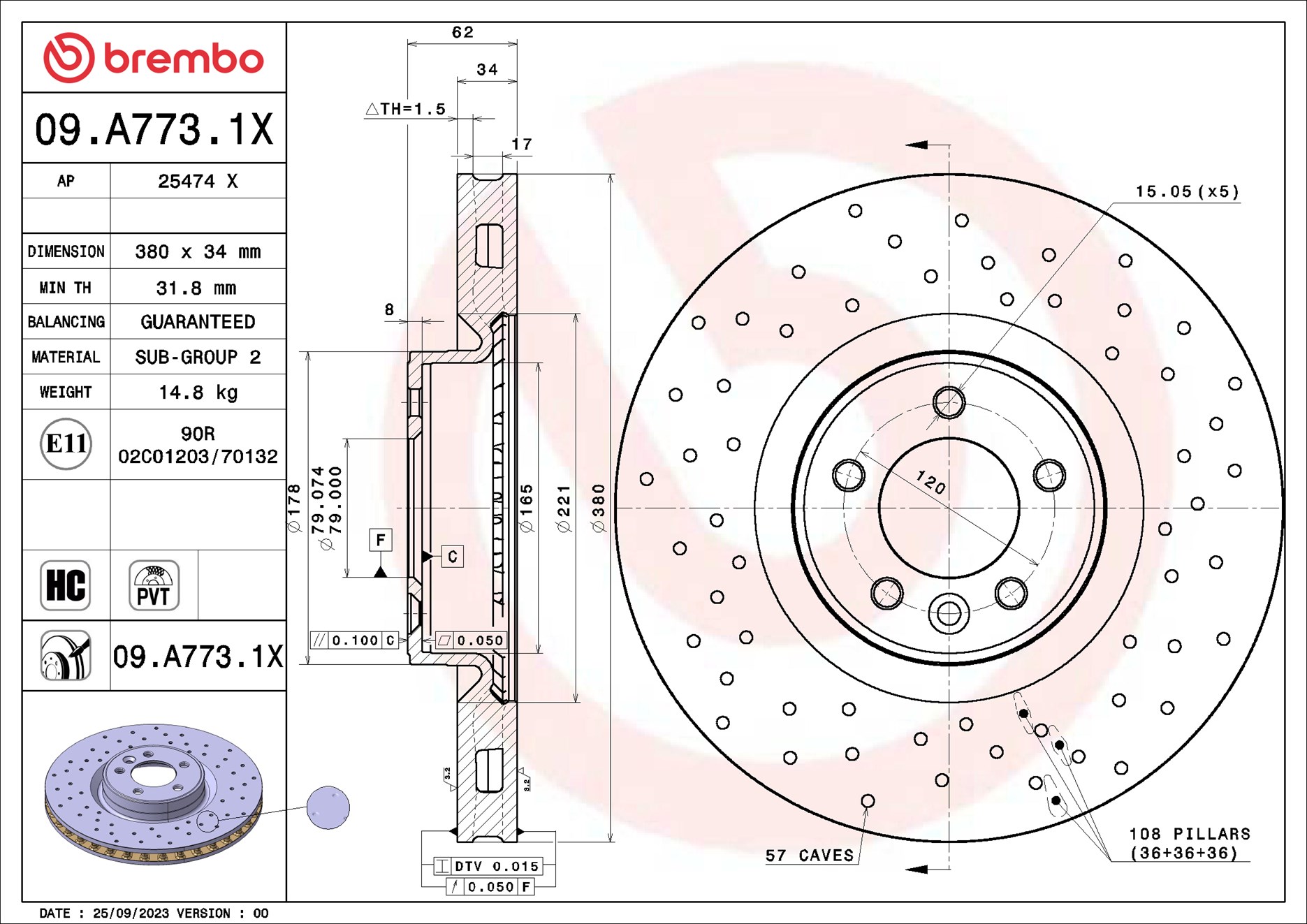 Brembo Remschijven 09.A773.1X