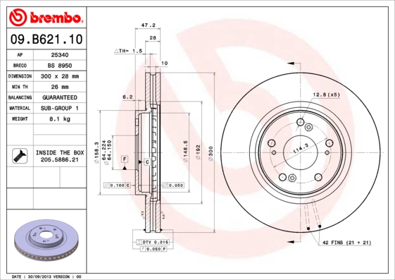 Brembo Remschijf 09.B621.11