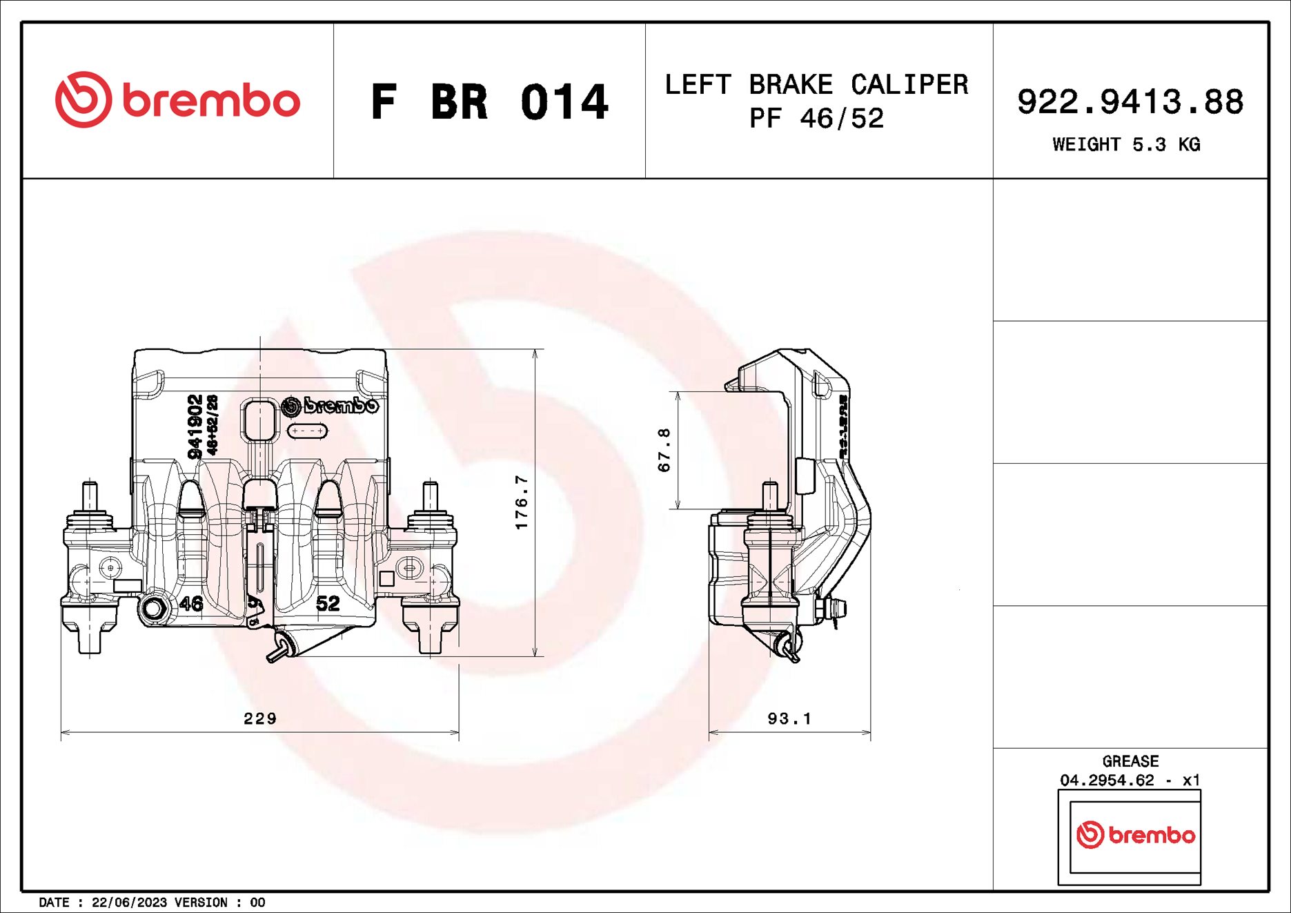 Brembo Remzadel/remklauw F BR 014