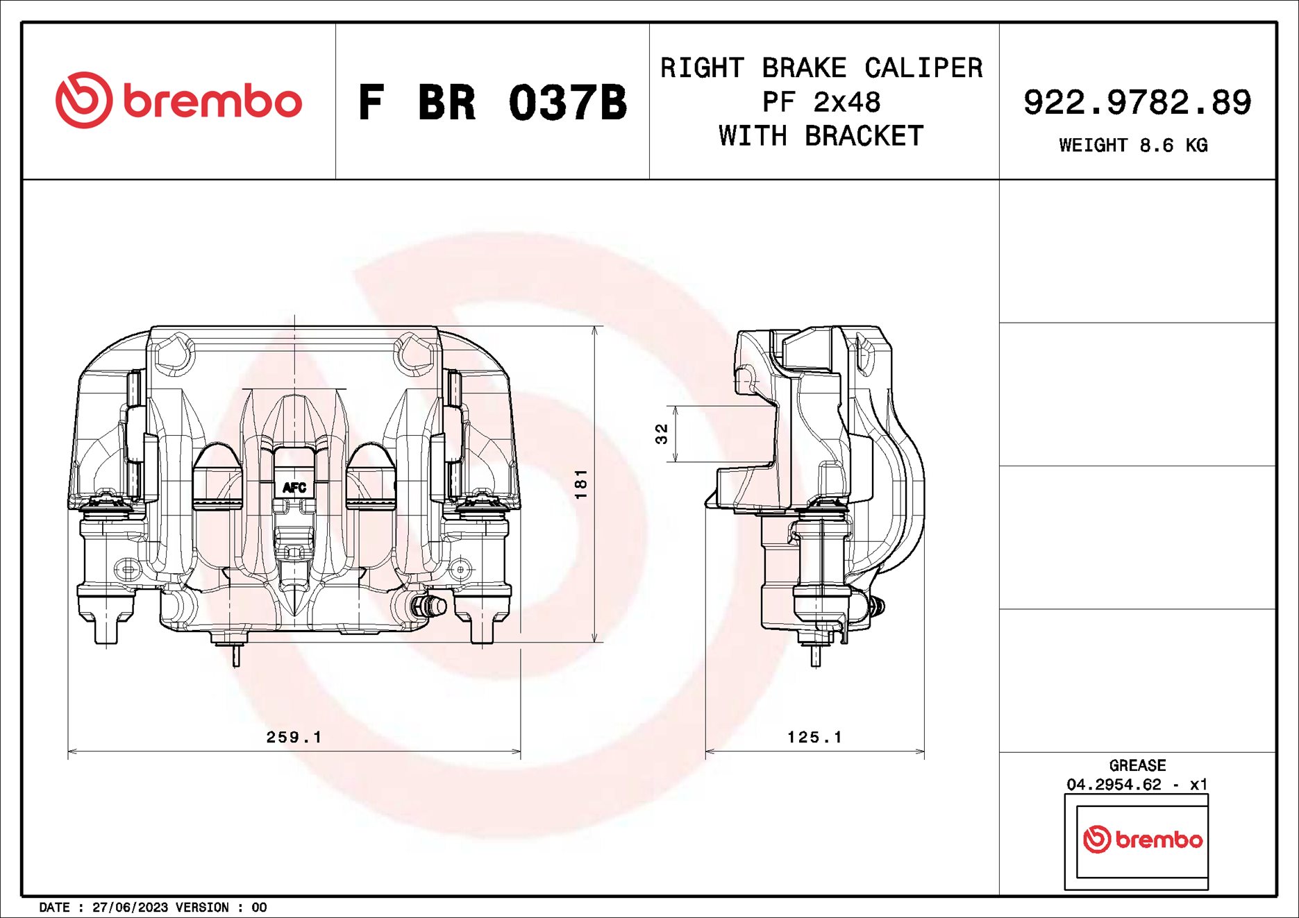 Brembo Remzadel/remklauw F BR 037B