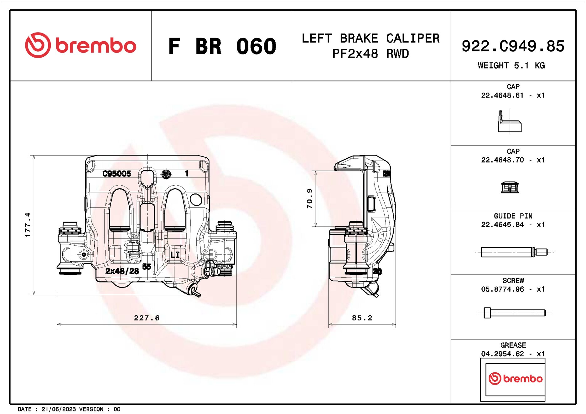 Brembo Remzadel/remklauw F BR 060