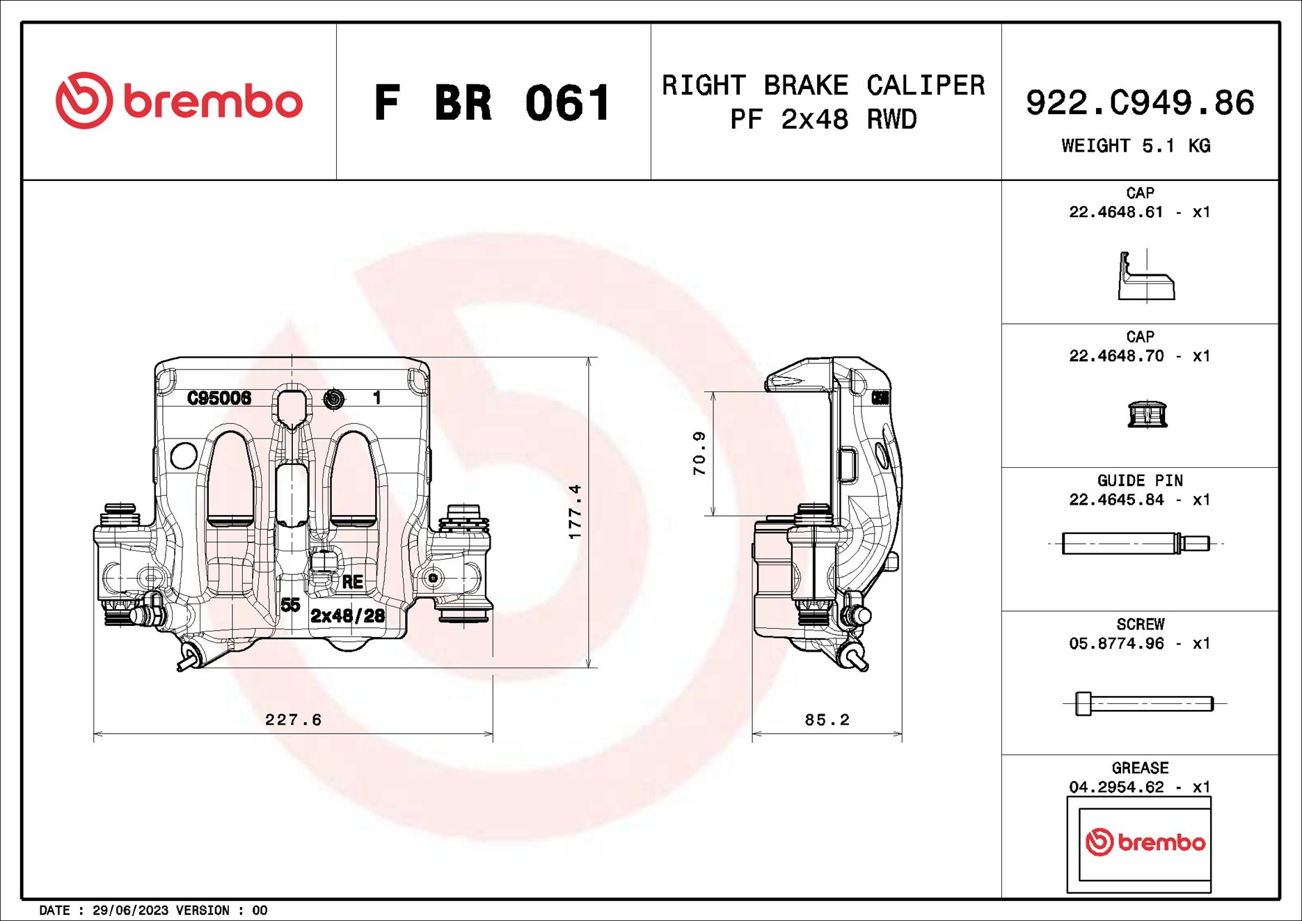 Brembo Remzadel/remklauw F BR 061