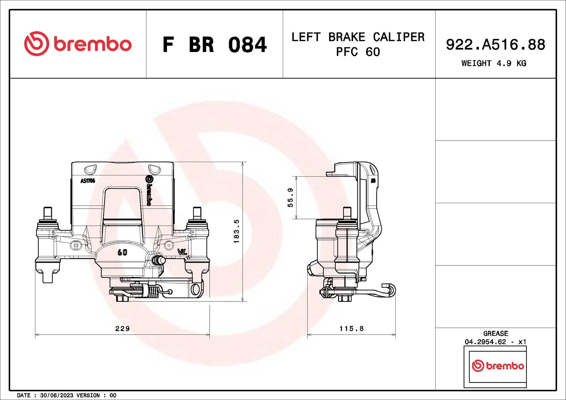 Brembo Remzadel/remklauw F BR 084