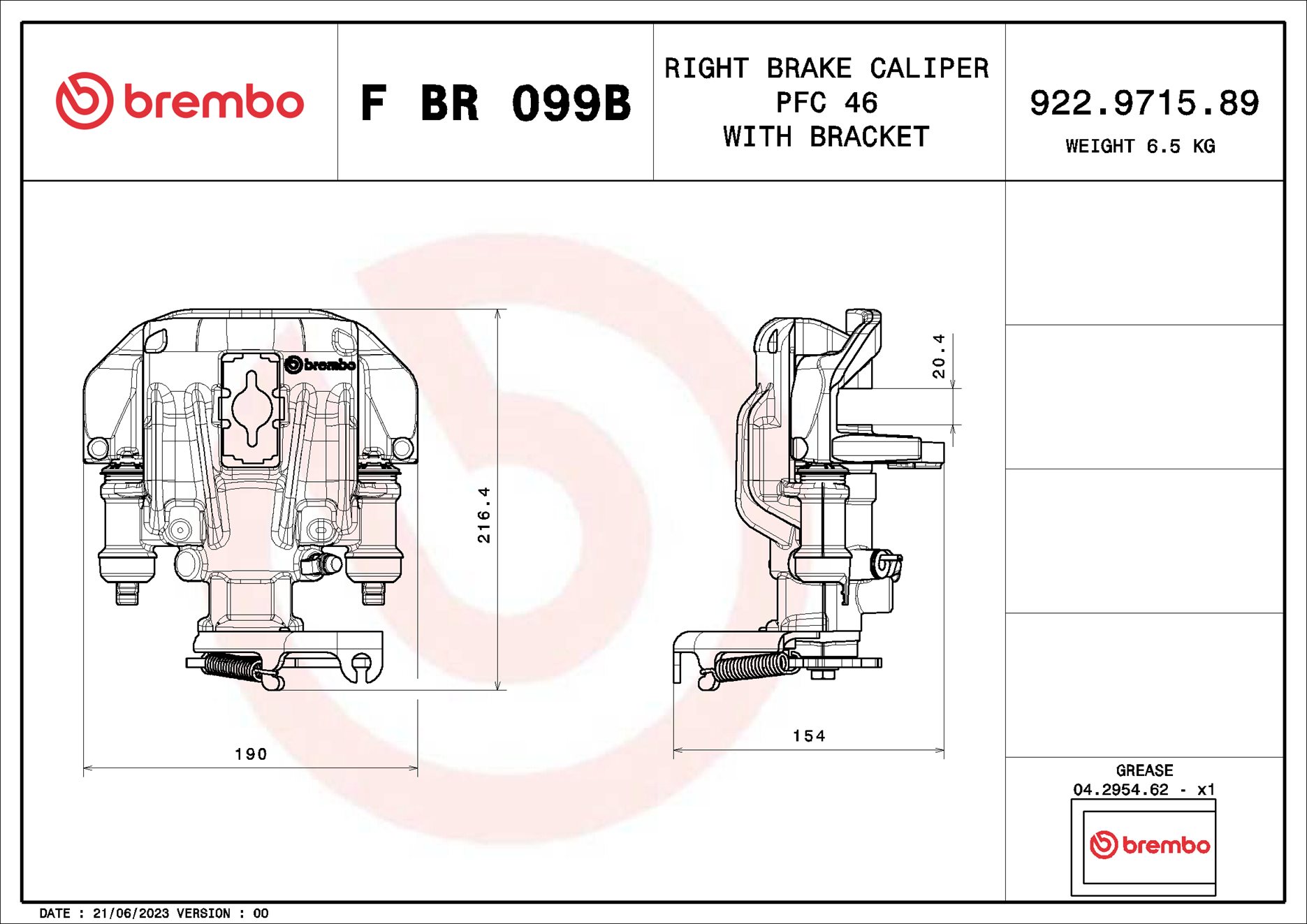 Brembo Remzadel/remklauw F BR 099B