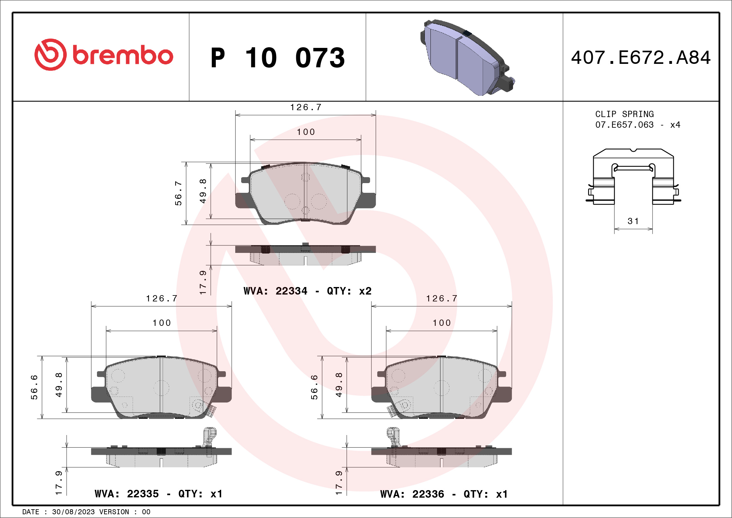 Remblokset Brembo P 10 073