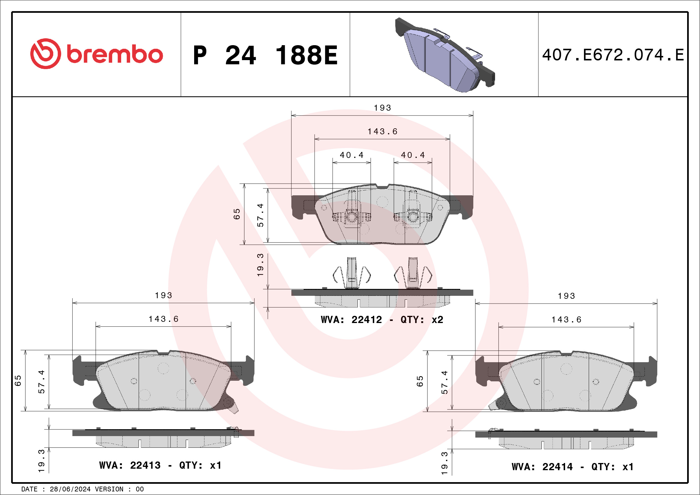 Brembo Remblokset P 24 188E