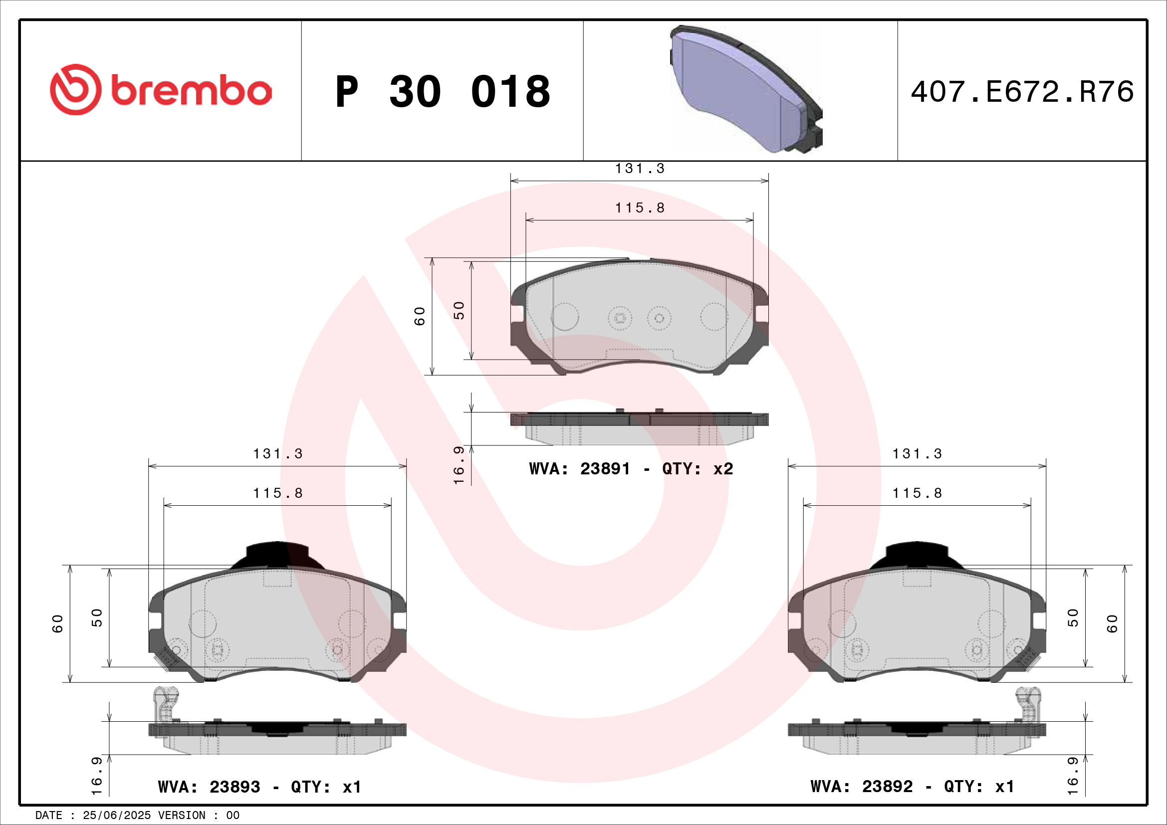 Brembo Remblokset P 30 018