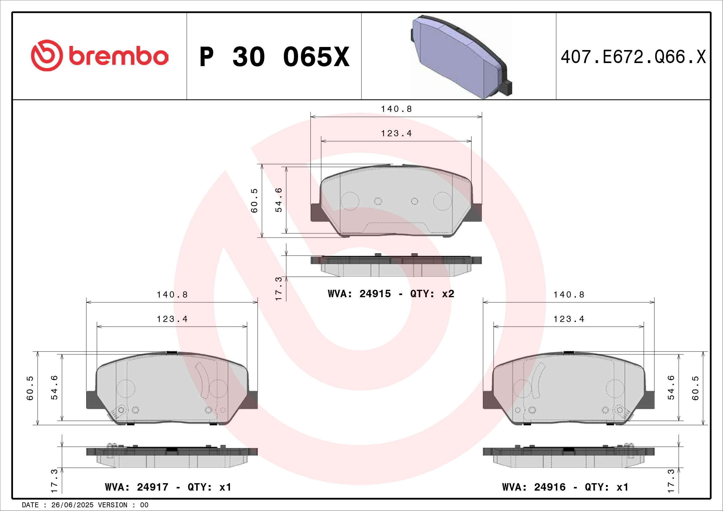 Brembo Remblokset P 30 065X