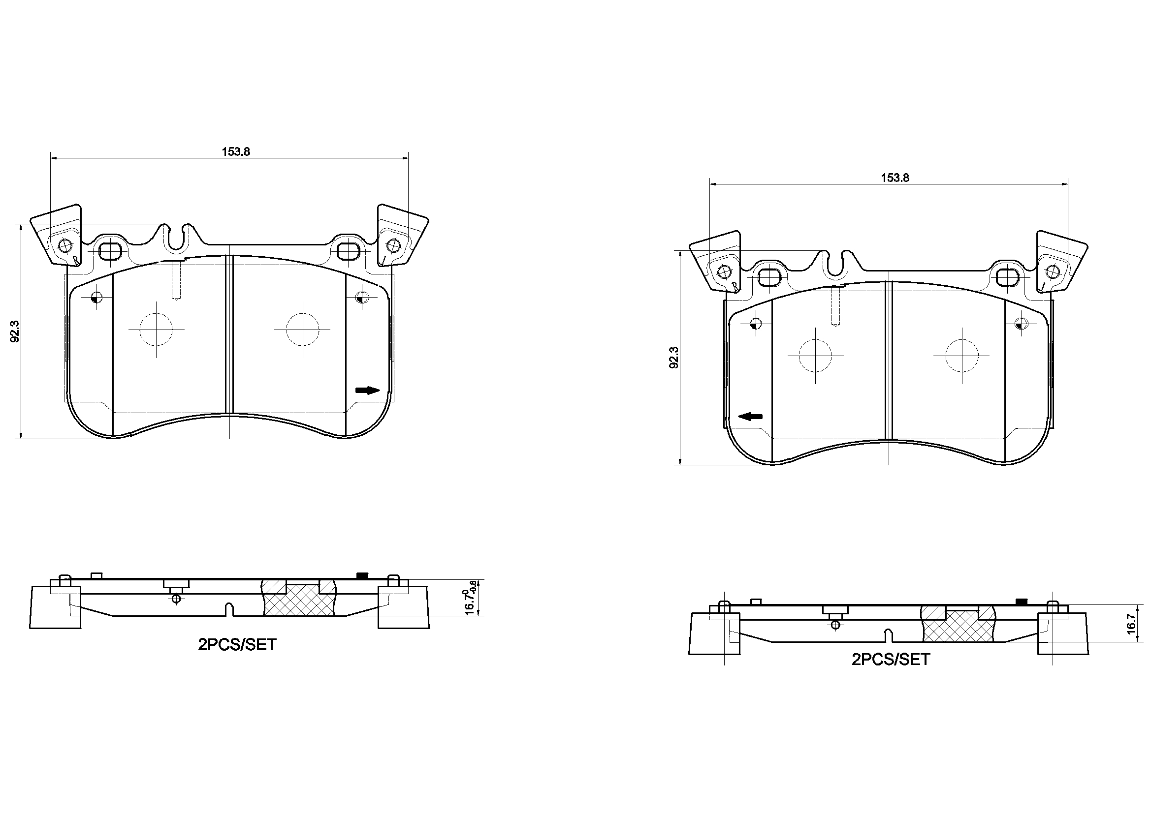 Remblokkenset, schijfrem Brembo P 50 121X