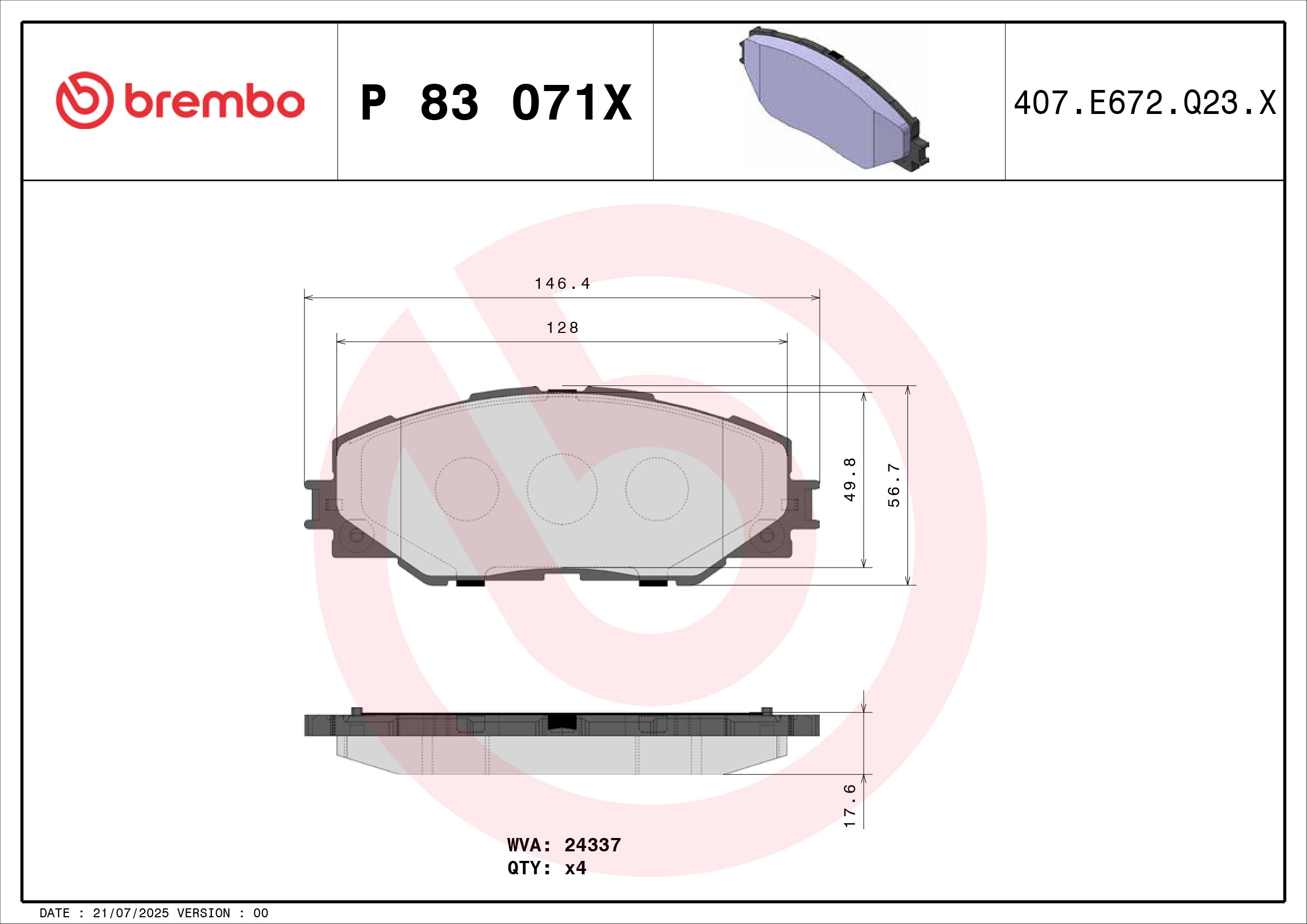 Brembo Remblokset P 83 071X