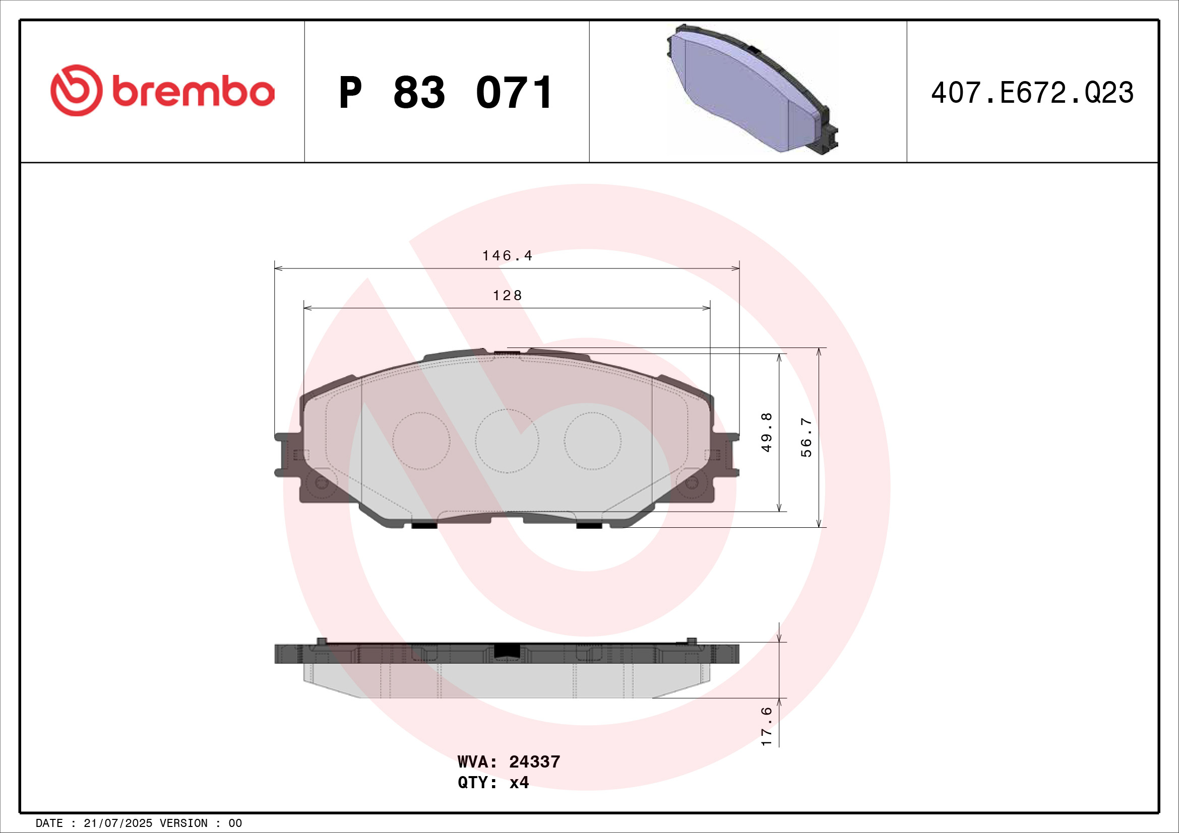 Brembo Remblokset P 83 071