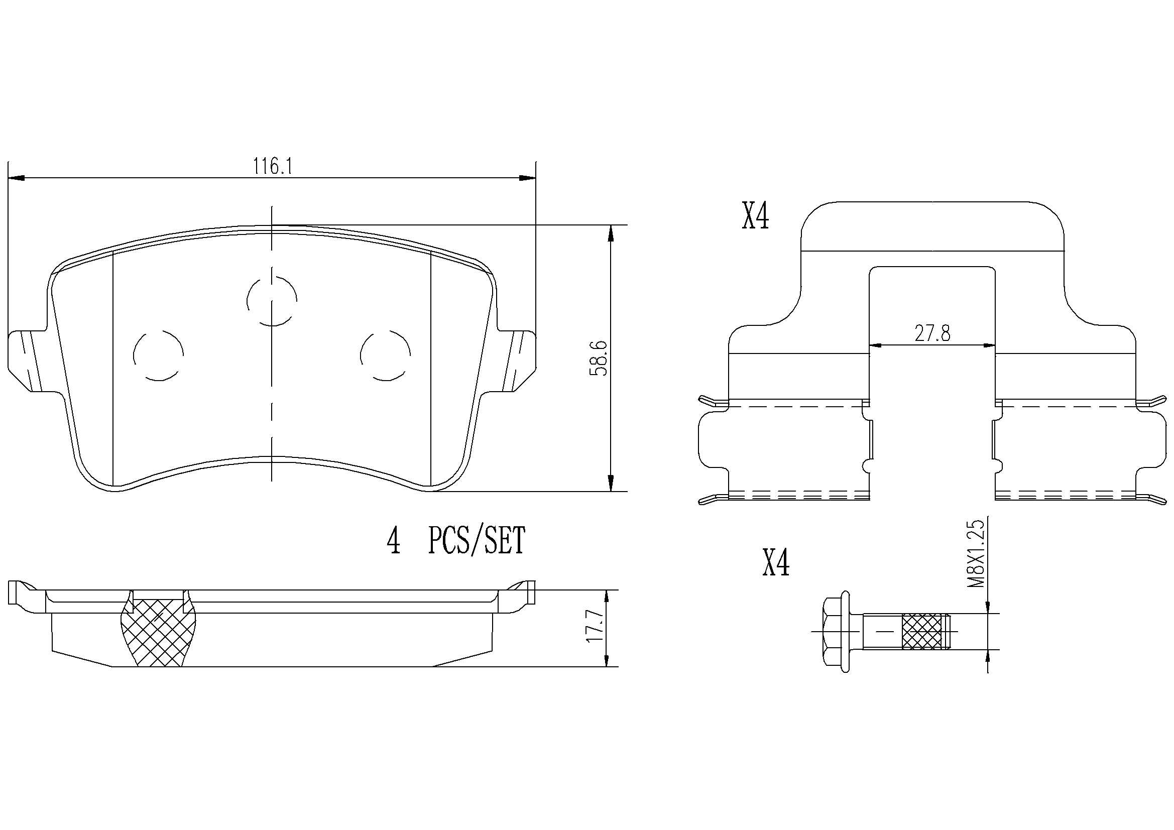 Remblokkenset, schijfrem Brembo P85100NX