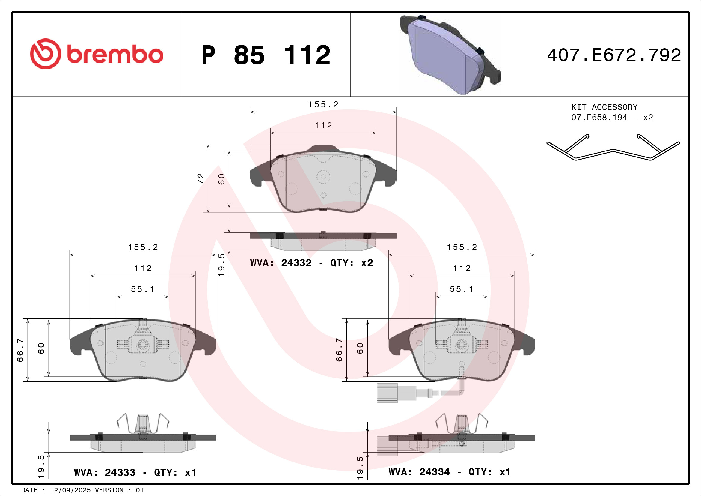 Brembo Remblokset P 85 112