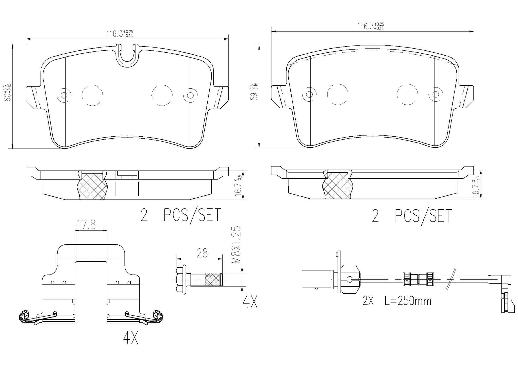 Remblokkenset, schijfrem Brembo P85120NX