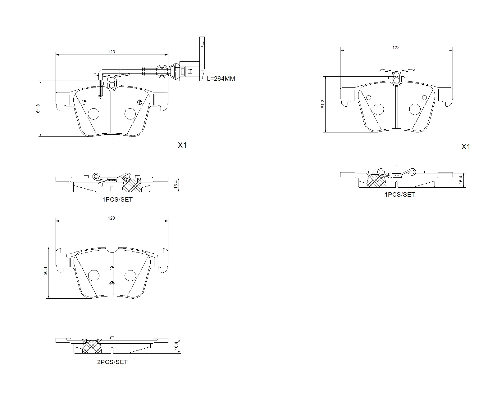 Remblokkenset, schijfrem Brembo P 85 162X